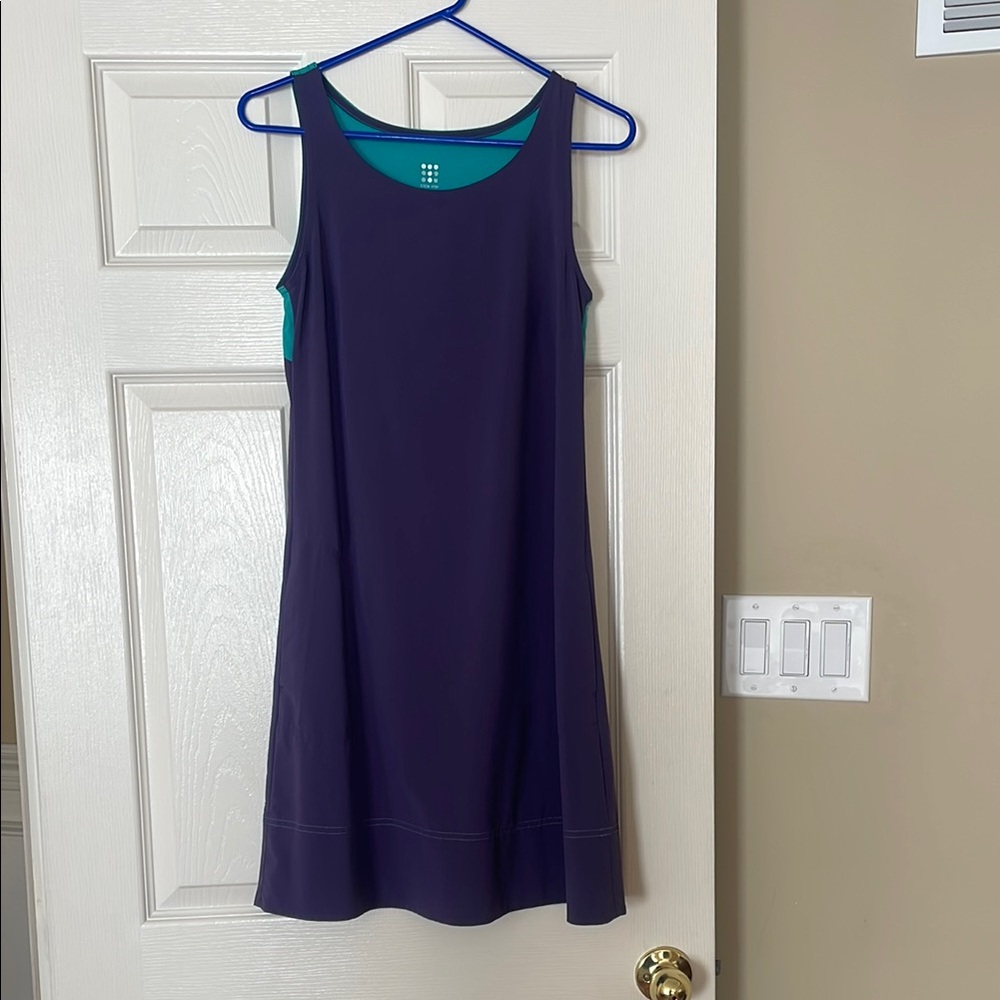 Title nine Sleeveless Purple A-Line Dress with Teal Lining